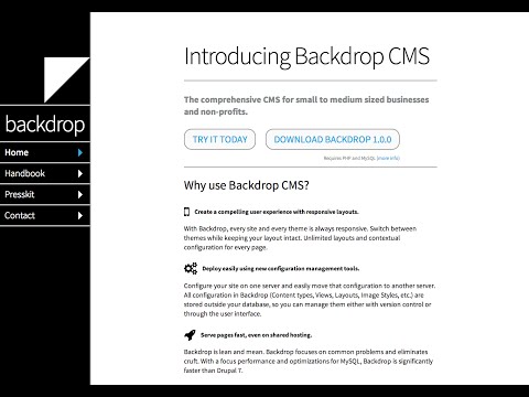 Backdrop CMS 1.0 - Install and Preview