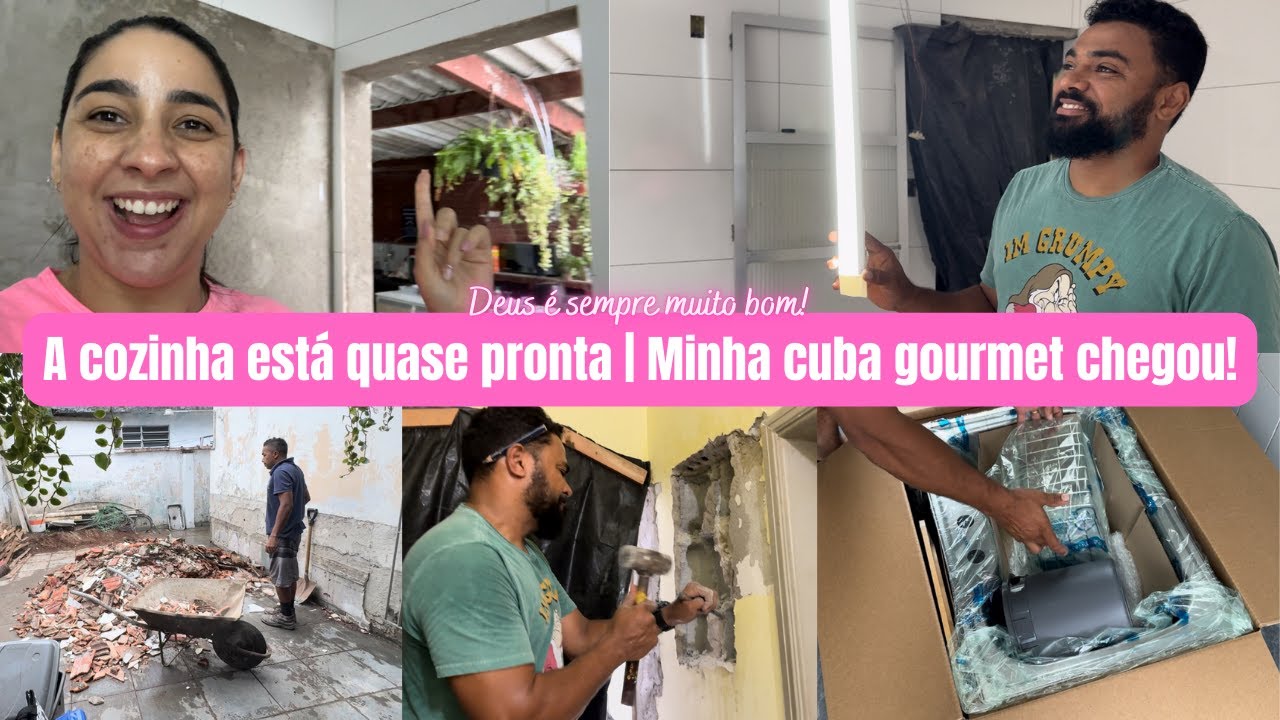 A obra da cozinha está quase pronta| Mudei a porta de lugar| Minha cuba gourmet da Tramontina chegou