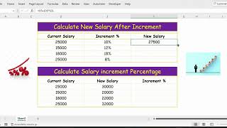 Calculate New Salary After Increment In Excel - Calculate Salary increment Percentage In Excel