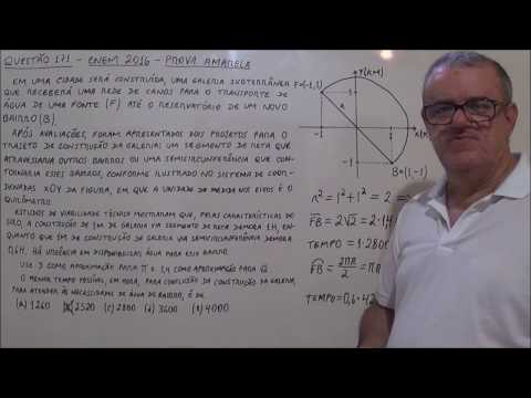 QUESTÃO 171 ENEM 2016 COMPRIMENTO DA SEMICIRCUNFERÊNCIA