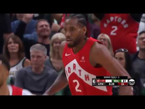 Kawhi back to back 3 points Toronto Raptors vs Milwaukee Bucks   Game 5 2019 NBA Playoffs