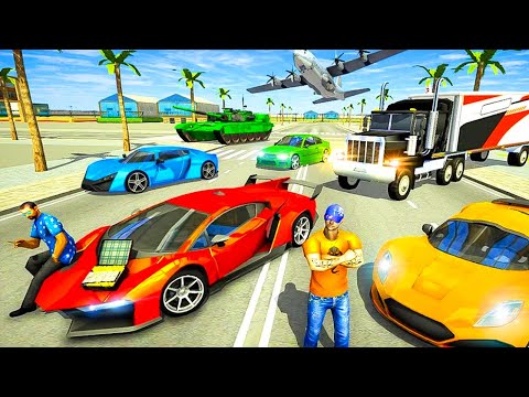 Robot Car Transporter Airplane - Lamborghini, Mercedes & McLaren Transporting - Android Gameplay