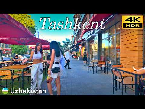 Tashkent Walking Tour | Evening walk in the Mirabad district of Tashkent | Uzbekistan 🇺🇿 [4K HDR]