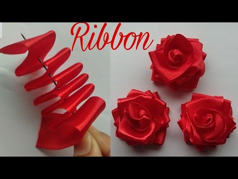DIY Ribbon Flowers / How to make ribbon flowers / Easy making with needle / Amazing Ribbon Tricks