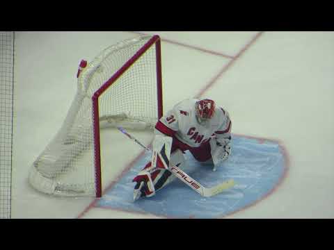 Frederik Andersen warms up during the Hurricanes @ Senators hockey game