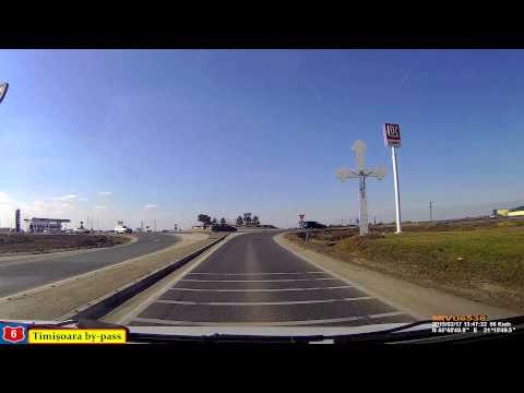 Driving in Romania. DN6: Timişoara bypass (Centura de Nord a Timişoarei). Timelapse 2.5x