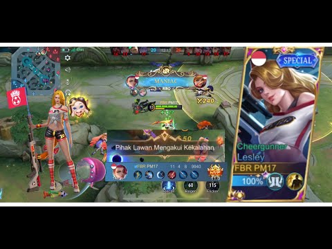 SOLO RANK JOURNEY GAMEPLAY #2 LESLEY !! SKIN SPECIAL CHEERGUNNER LESLEY !! MOBILE LEGENDS BANG BANG!