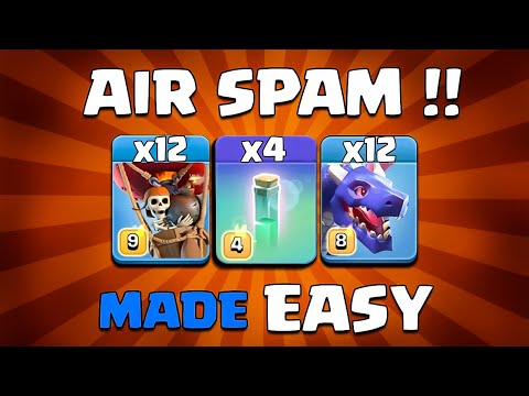 Destroy Town Hall 13 With Dragon + Balloon + Super Wizard & Invisibility Spell || Clash Of Clans