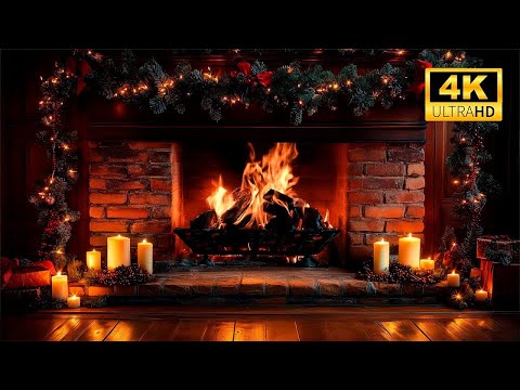 🎄 The Most Beautiful Christmas Fireplace 🔥 Soft Crackling Wood |  Hours 4K Relaxation