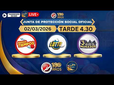 Sorteo JPS EN VIVO 02/03/2026 | 3 Monazos y Nuevos Tiempos (TARDE) | JPS #tica