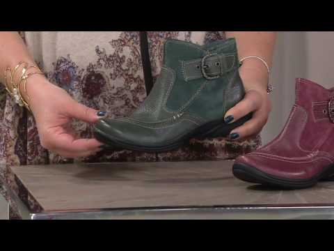 Earth Origins Leather & Suede Ankle Boots w/ Buckle - Dayton on QVC