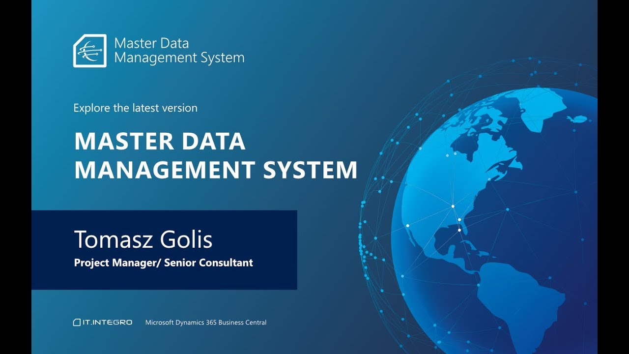 Master Data Management System (MDMS) - an add-on solution for Dynamics 365 Business Central