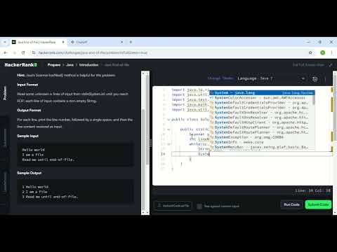 Hackerrank Java Preparation Solved Code End Of File Code Solution