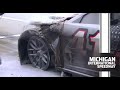 Cole Custer's tire ignites at Michigan
