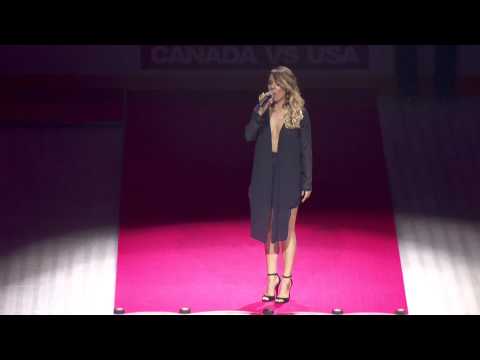American and Canadian Anthems sung by Dinora Marquez for the International Ice Hockey Australia Tour