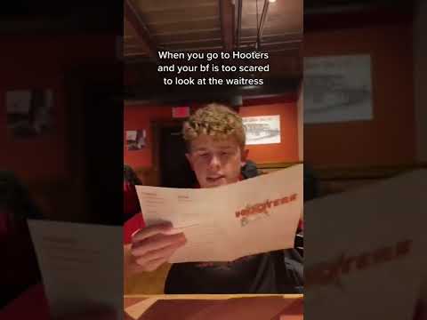 My bf stares at the Hooters waitress?? #shorts #hooters