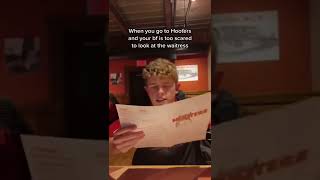 My bf stares at the Hooters waitress?? #shorts #hooters