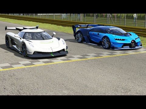Koenisegg Jesko vs Bugatti Vision GT at Monza Full Course