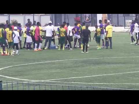 Tema Youth goalkeeper Christian Adai Hart breaks his leg during Division One League Super Cup