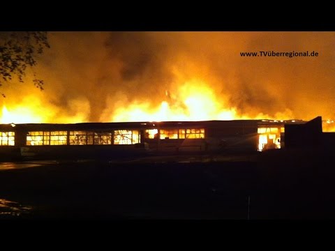 Großbrand Wiesloch - Lagerhalle - Küchenstudio - Möbelgeschäft - BIWU Wiesloch abgebrannt