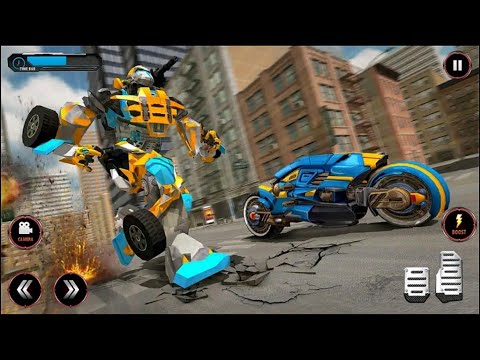 Flying Police Helicopter Bike Simulator Flying bike transform - Android Gameplay
