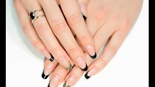 Салонный френч, золото и черный гелевый лак ibd, EzFlow. Компания Виктори Кравченко Алла