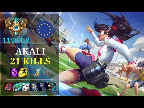 Akali Mid vs Talon - 21 kills - Abbedagge EUW Challenger (1140 LP) Patch 10.22