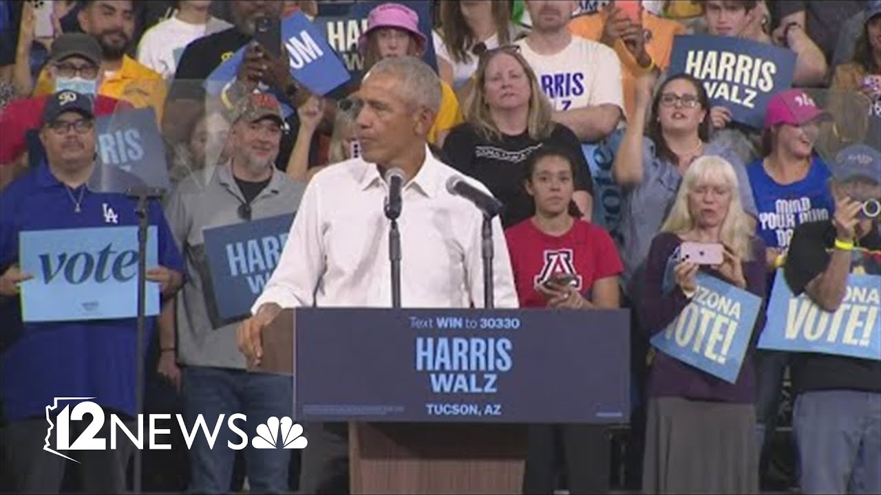 Former President Barack Obama draws big crowd at Tucson event for Harris