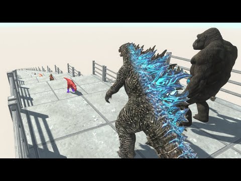 Godzilla and King Kong Death Fall Tour - Animal Revolt Battle Simulator