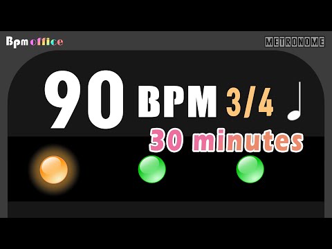 90BPM Metronome │ 3/4 │ 4th │ Wood │ 30min