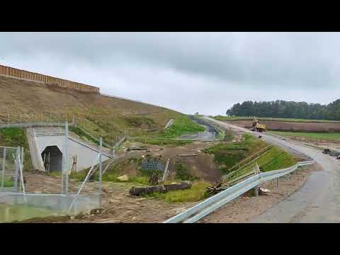 Przejazd wzdłuż trasy głównej od km 627+200 do 627+700