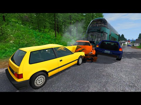 Falling Asleep at the wheel Crashes - BeamNG Drive