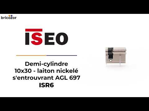 Demi cylindre 30 x 10 mm s'entrouvrant sur variure AGL697 - nickelé mat - ISR6 ISEO