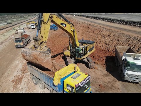 Four Caterpillar 385C Excavators Loading Cat Dumpers & Trucks - Sotiriadis/Labrianidis Mining Works