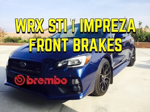DIY Subaru WRX STI Impreza STI Front Brakes and Rotors - Brembo Brakes - How to Change - 2008 - 2017