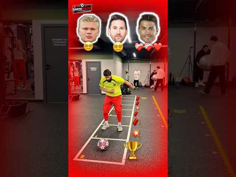 ⚽️ Tries. One Trophy. Haaland, Messi or Ronaldo?🏆 #challenge #soccer #messi #cr7