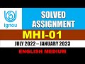 MHI 01 IGNOU SOLVED ASSIGNMENT 2022 2023 ENGLISH MEDIUM MHI 01 JULY 2022 JAN 2023