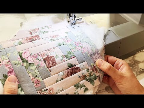 Amazing patchwork idea from leftover fabric. Sewing and Patchwork for beginners.