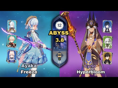 SPIRAL ABYSS 3.8: C1 Ayaka Freeze & C1 Cyno Hyperbloom | Floor 12 - 9 Stars
