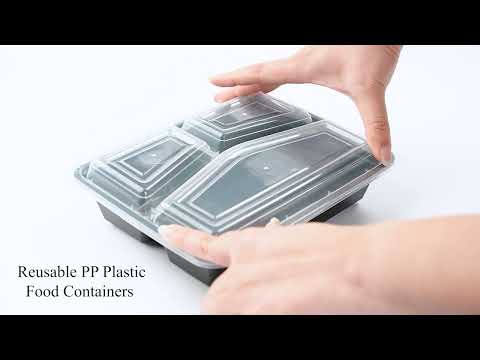 Manufacturing Expertise RE 342 930ml 3 compartment PP Plastic food Takeaway Food Container
