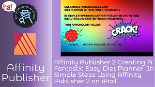 Affinity Publisher 2 iPad & Creating A Fantastic Easy Diet Planner  In Simple Steps
