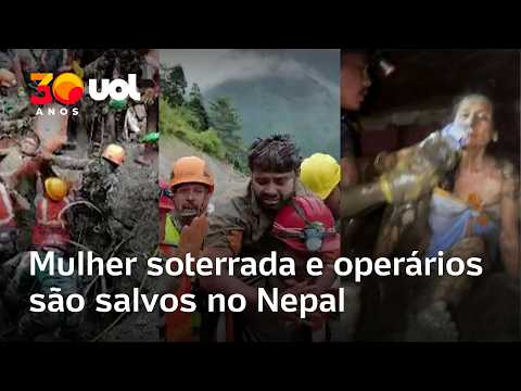 Mulher é resgatada com vida após passar 10 dias soterrada sob casa no Nepal; vídeo