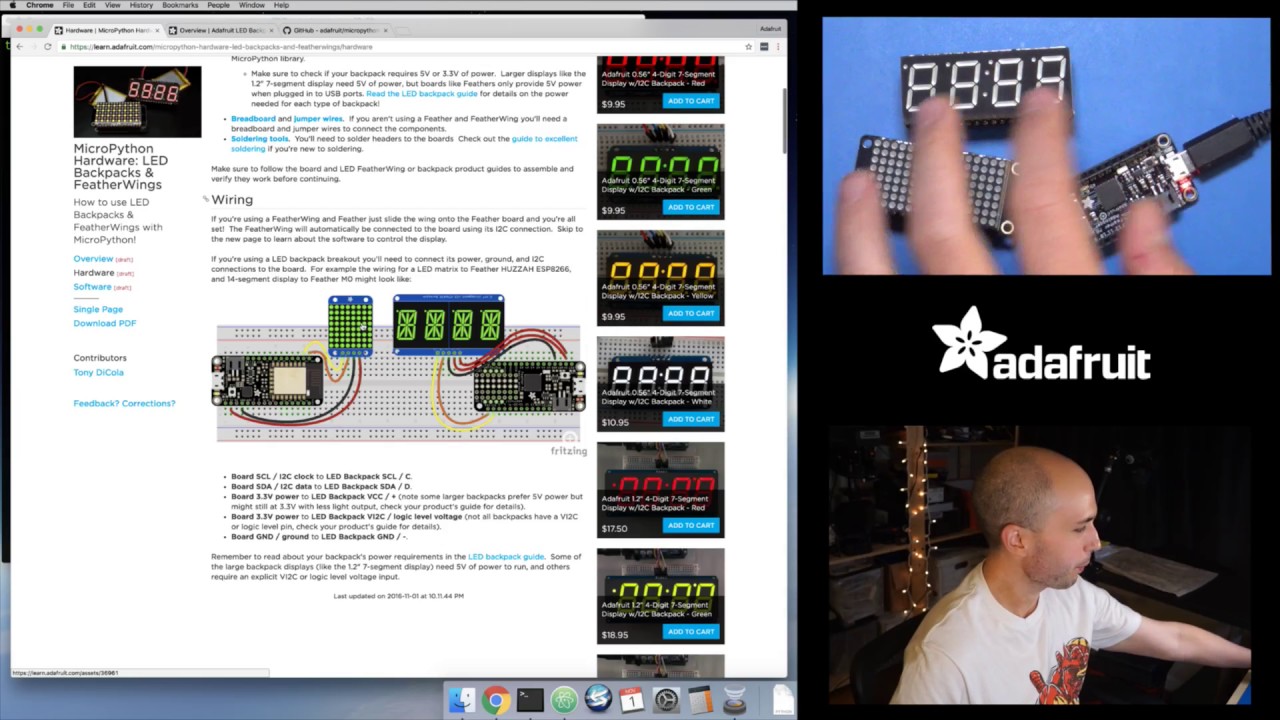 MicroPython Hardware: LED Backpacks & FeatherWings with Tony D! @micropython