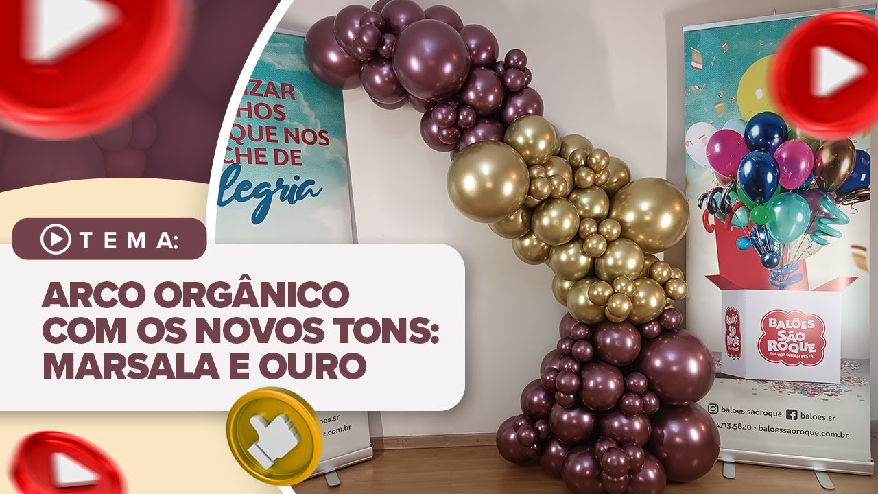 Lançamento de Balões Linha Metallic Marsala e Ouro | Balões São Roque #baloes #balloon