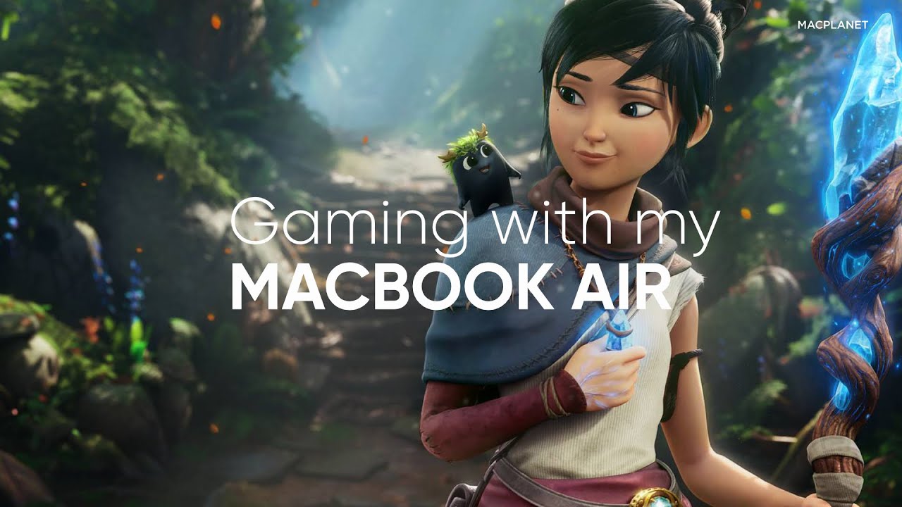 Playing Kena: Bridge of Spirits on my MacBook Air