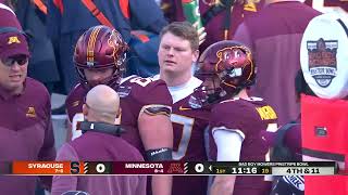 NCAAF 2022 Bad Boy Mowers Pinstripe Bowl - Syracuse Orange vs. Minnesota Golden Gophers