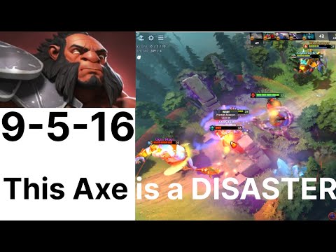 This Axe is a DISASTER! 9 Kills 16 Assists. Dota 2 7.31c Gameplay.