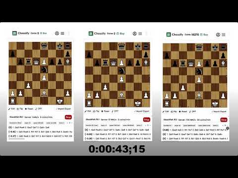 How NPS speed affects chess engine analysis: 1 MN/s vs 10 MN/s vs 700 MN/s Stockfish