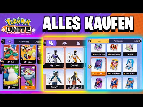 SEHR TEUER 💰 ALLE TRAINER SKINS und Sonder Angebote im SHOP Kaufen - Pokemon Unite Deutsch