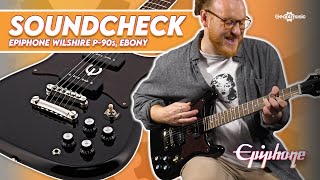 Video thumbnail for SOUNDCHECK  | Epiphone Wilshire P 90s, Ebony by Gear4music Guitars